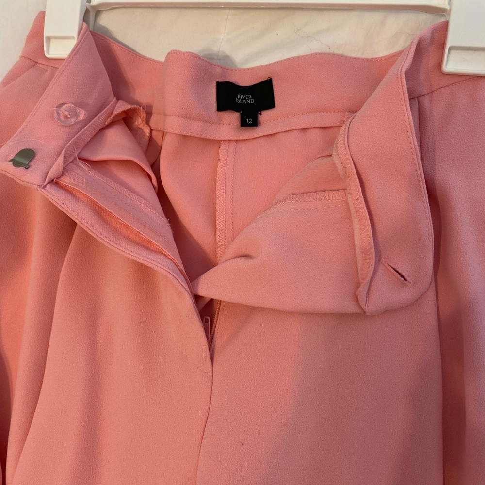 Pink River Island wide leg high waist trousers